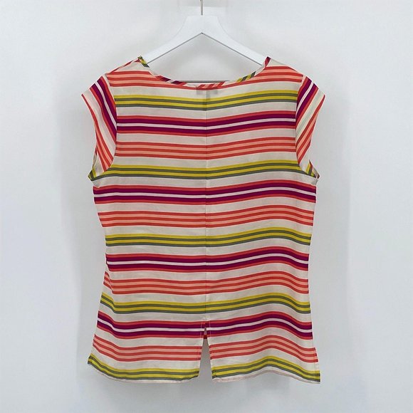 SOLD The Limited Striped Semi Sheer Cap Sleeve Blouse - Picture 3 of 7
